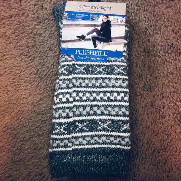 2pr CimateRight Plushfill Crew Socks - Picture 2 of 5